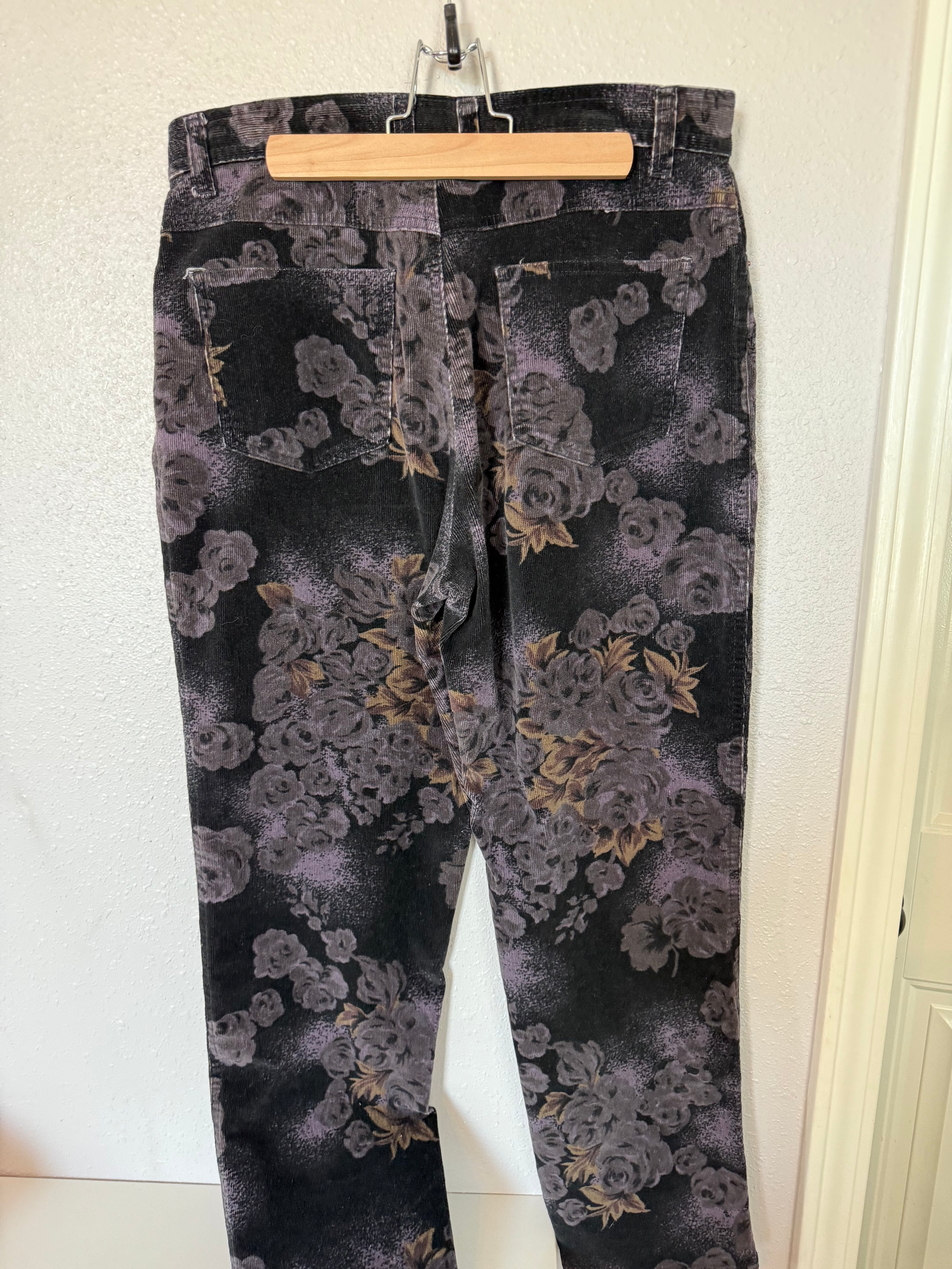 Vintage Corduroy Floral Pants