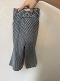 70s Straight Leg with Little Flair Navy Patterned Pants