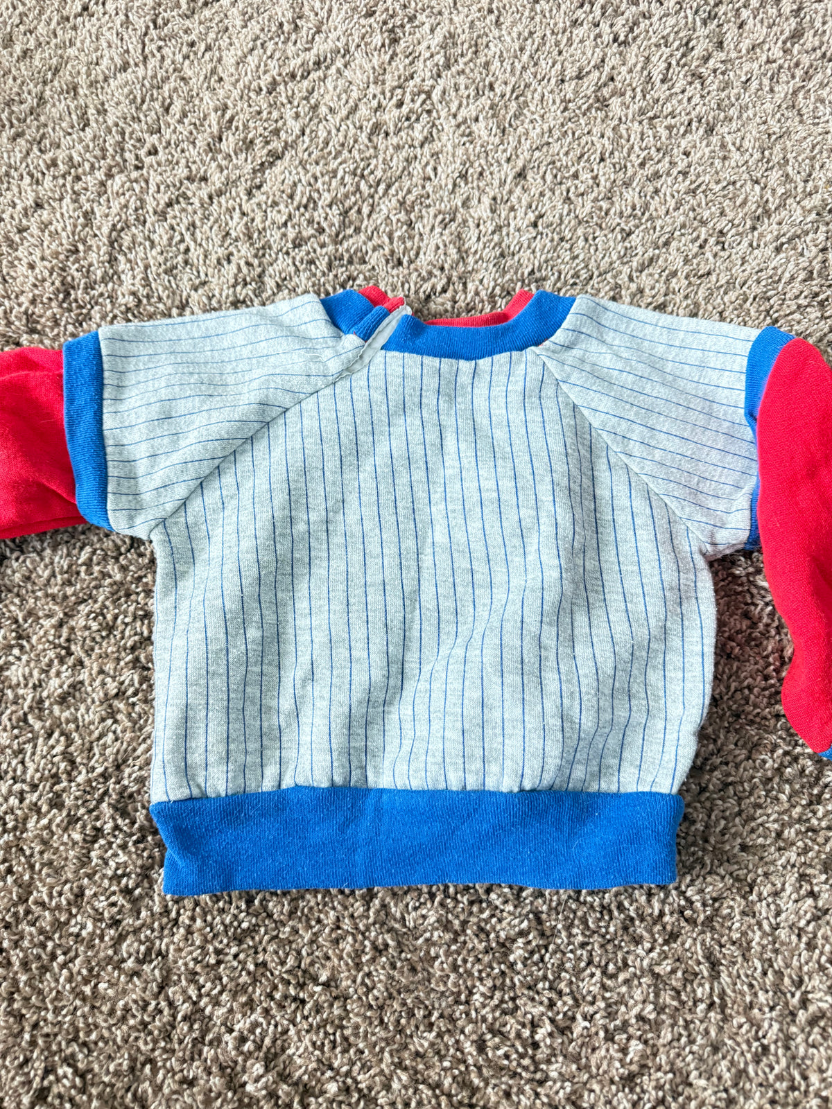 Vintage Football Colorblock Pinstriped Crewneck