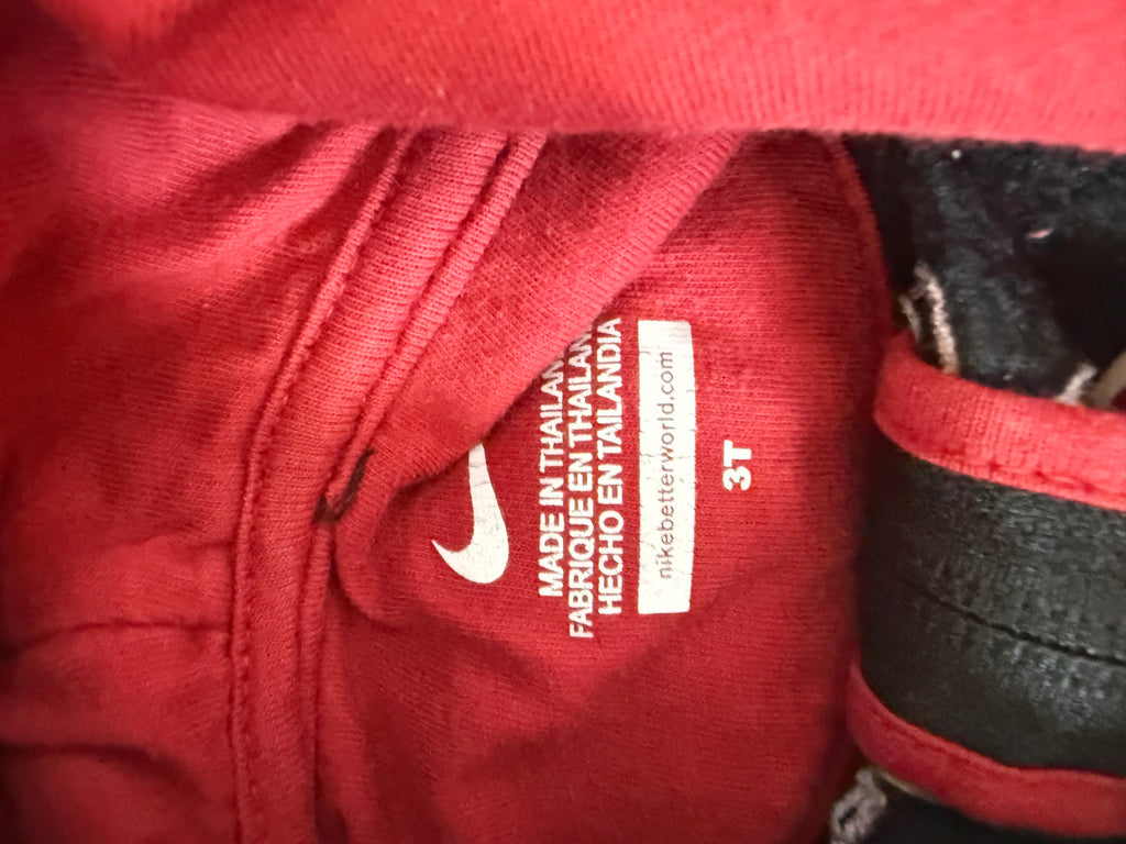 Y2K Nike Red and Black Hooded Jacket