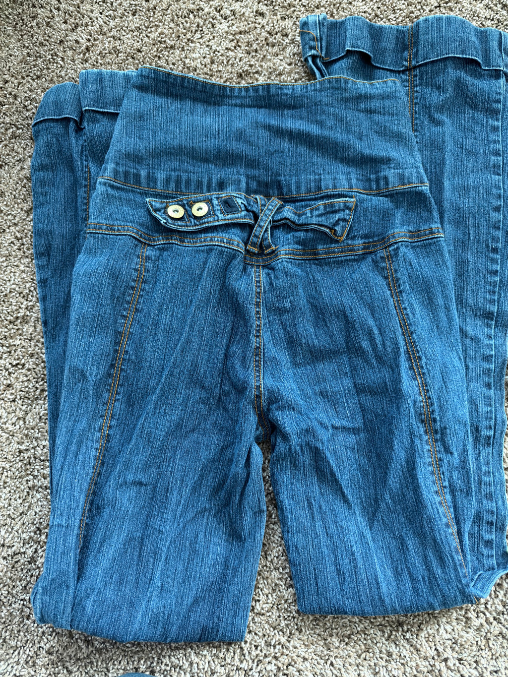 Vintage High Waisted Button Detailed Dark Wash Jeans
