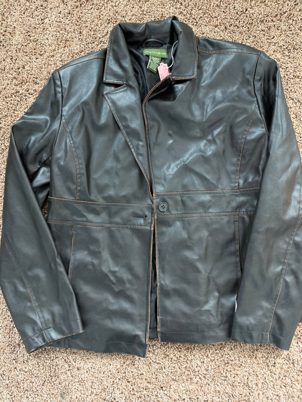 Vintage Black Faux Leather Jacket