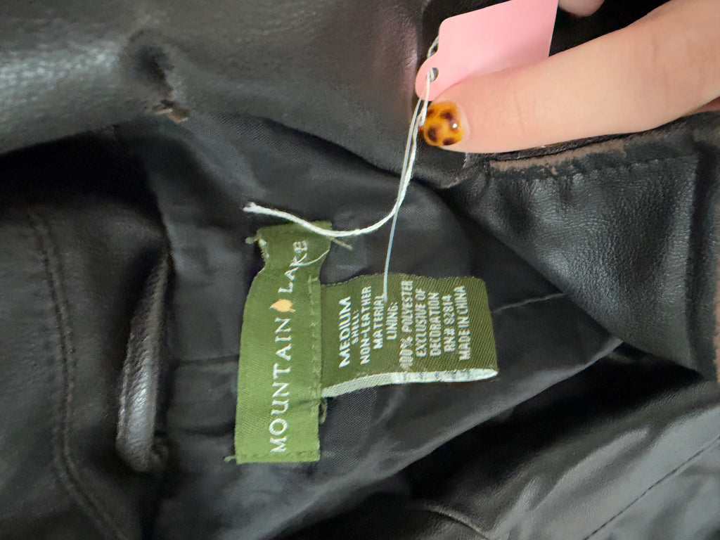 Vintage Black Faux Leather Jacket