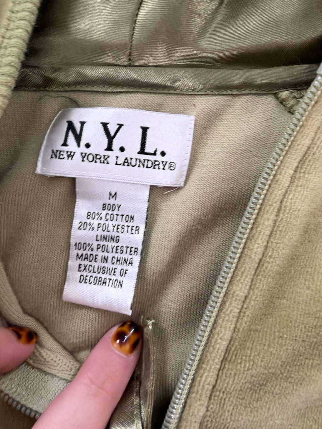 Vintage Olive Green Velour Jacket