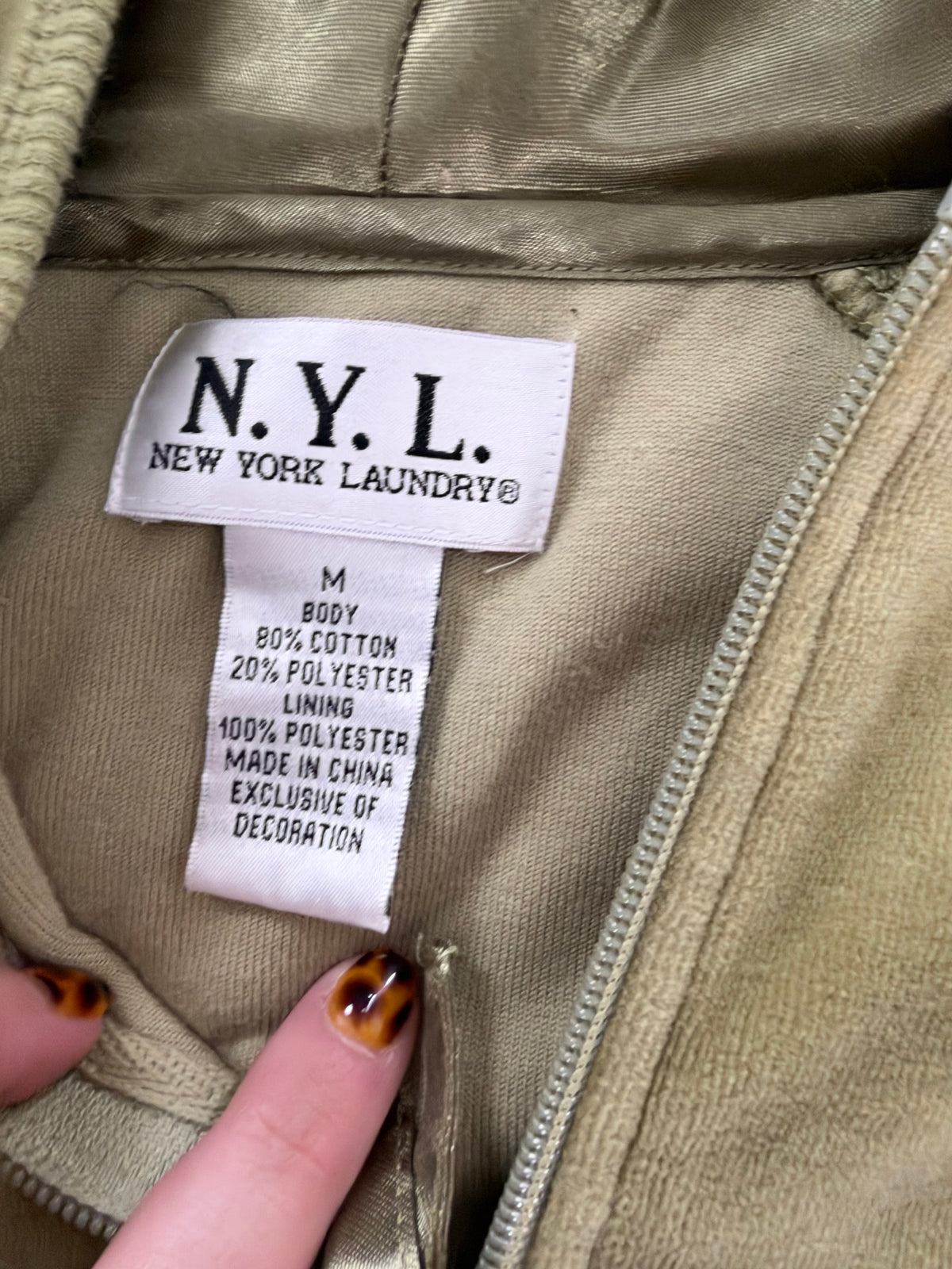 Vintage Olive Green Velour Jacket