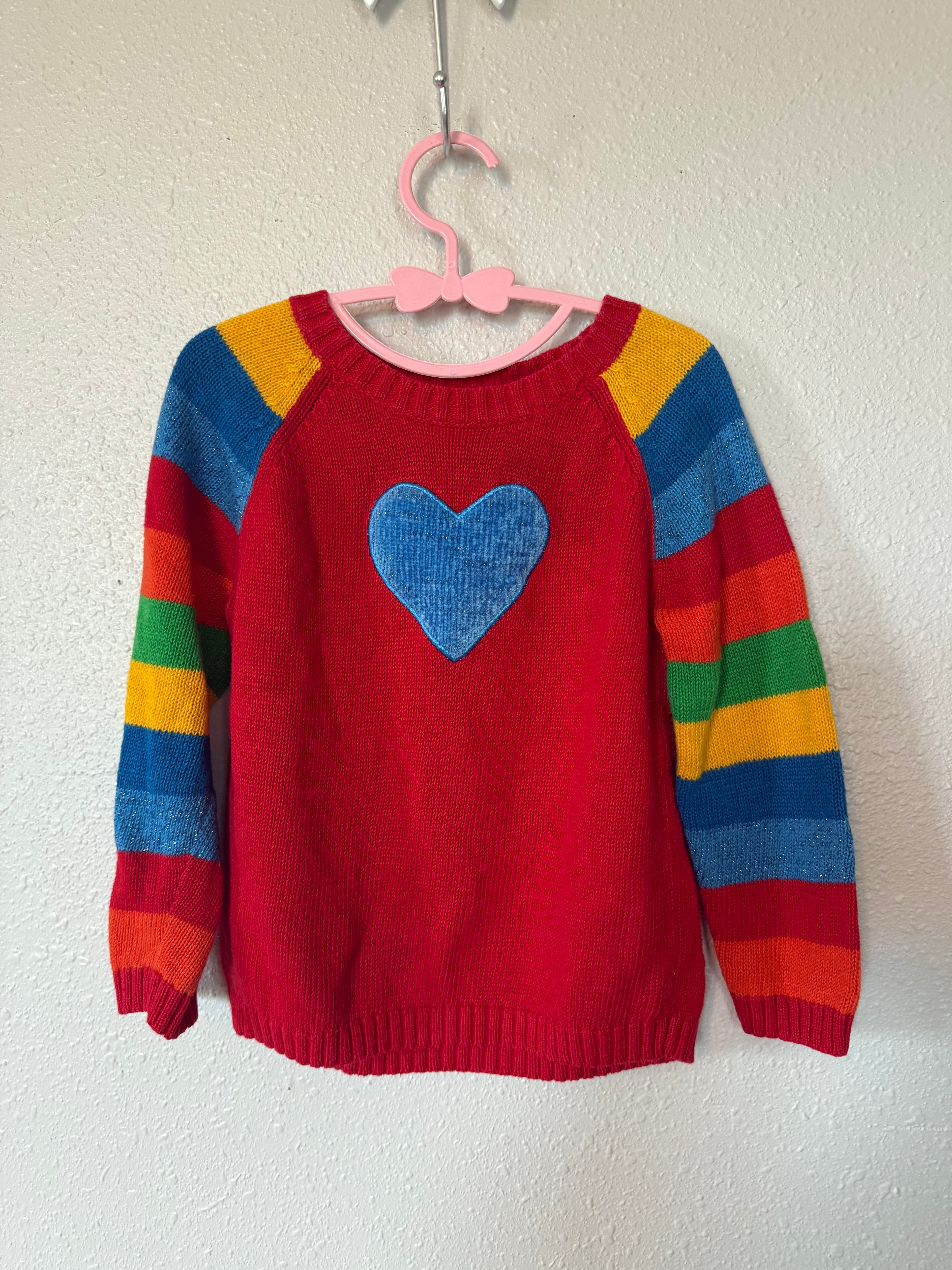 Vintage Colorblock Heart Sweater