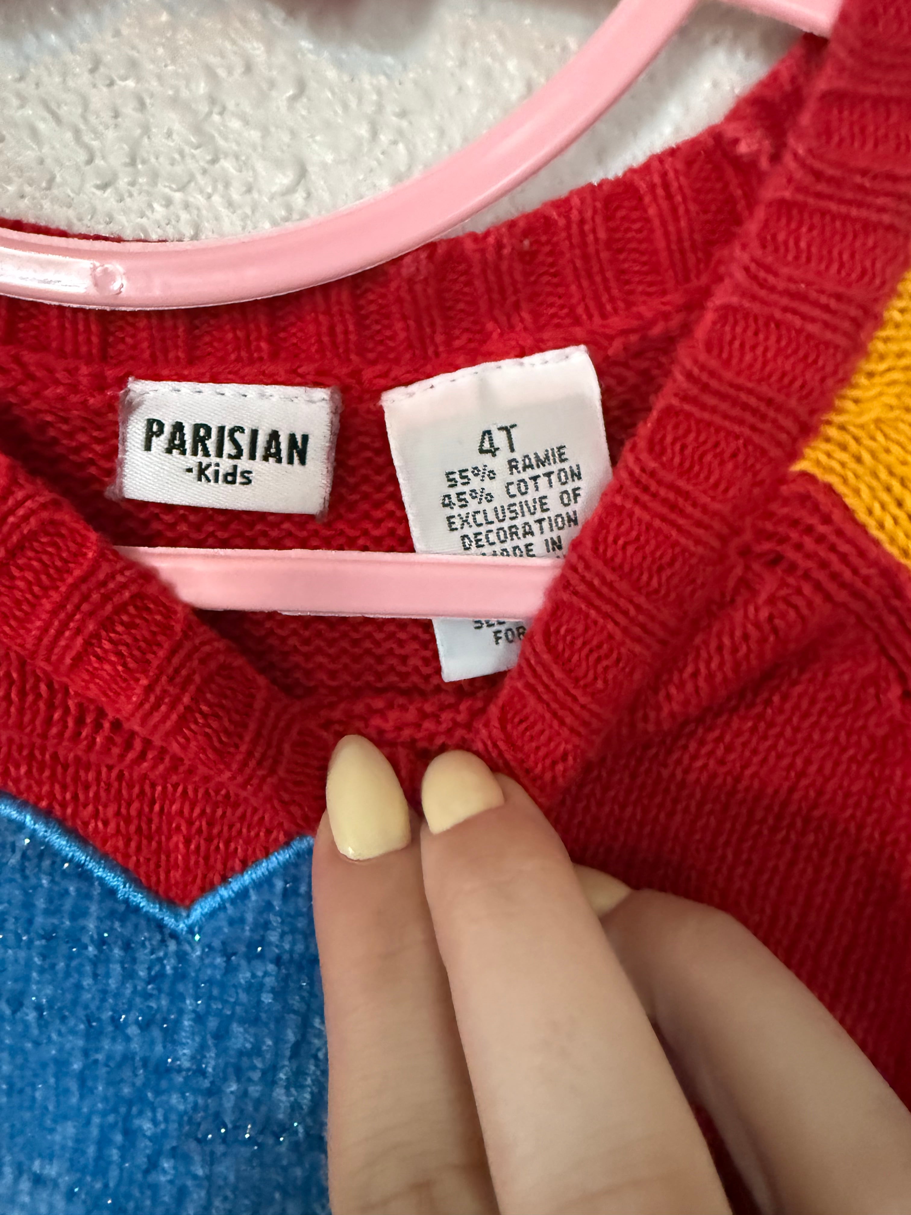 Vintage Colorblock Heart Sweater