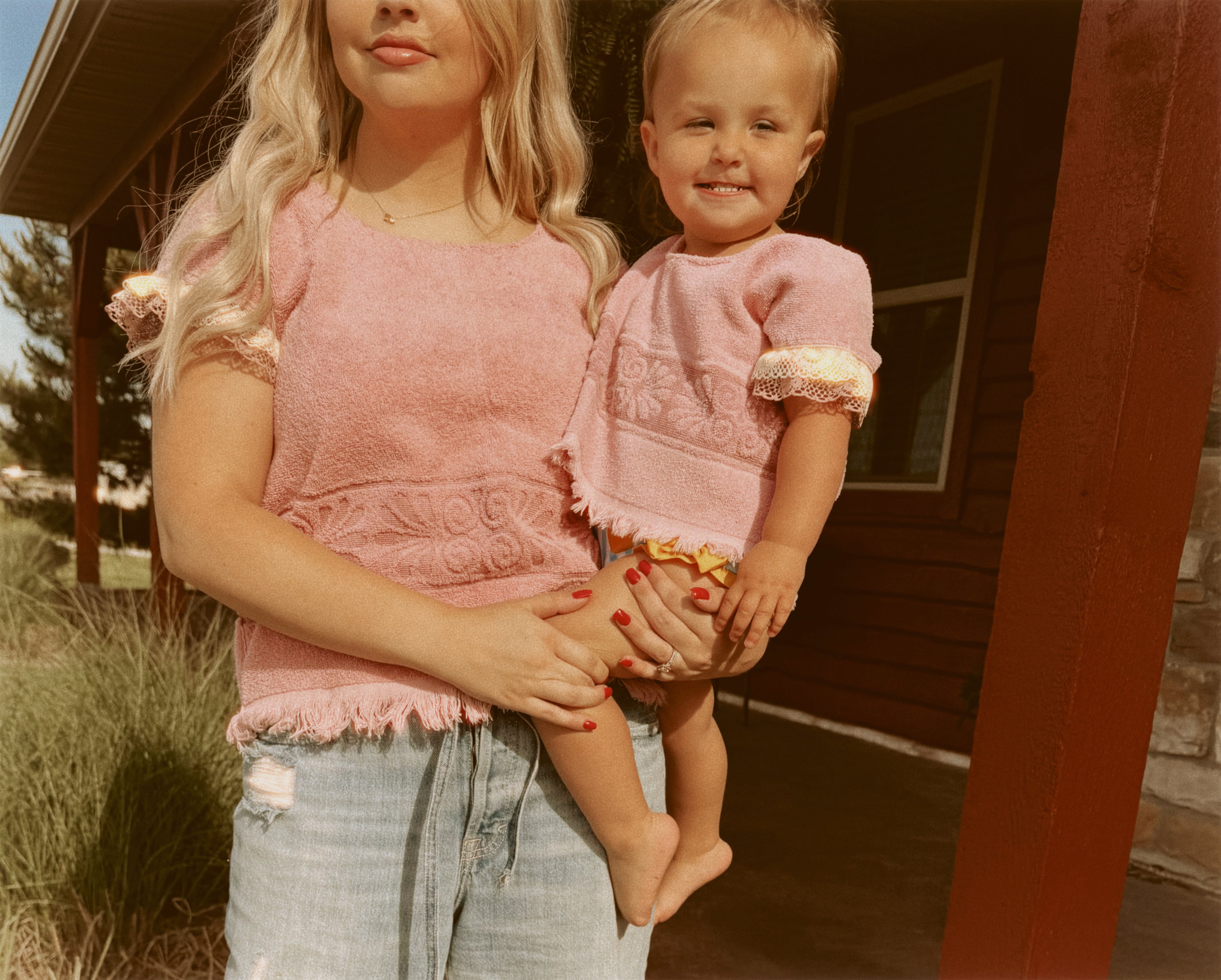 Upcycled Vintage Pink Towel Top - Child
