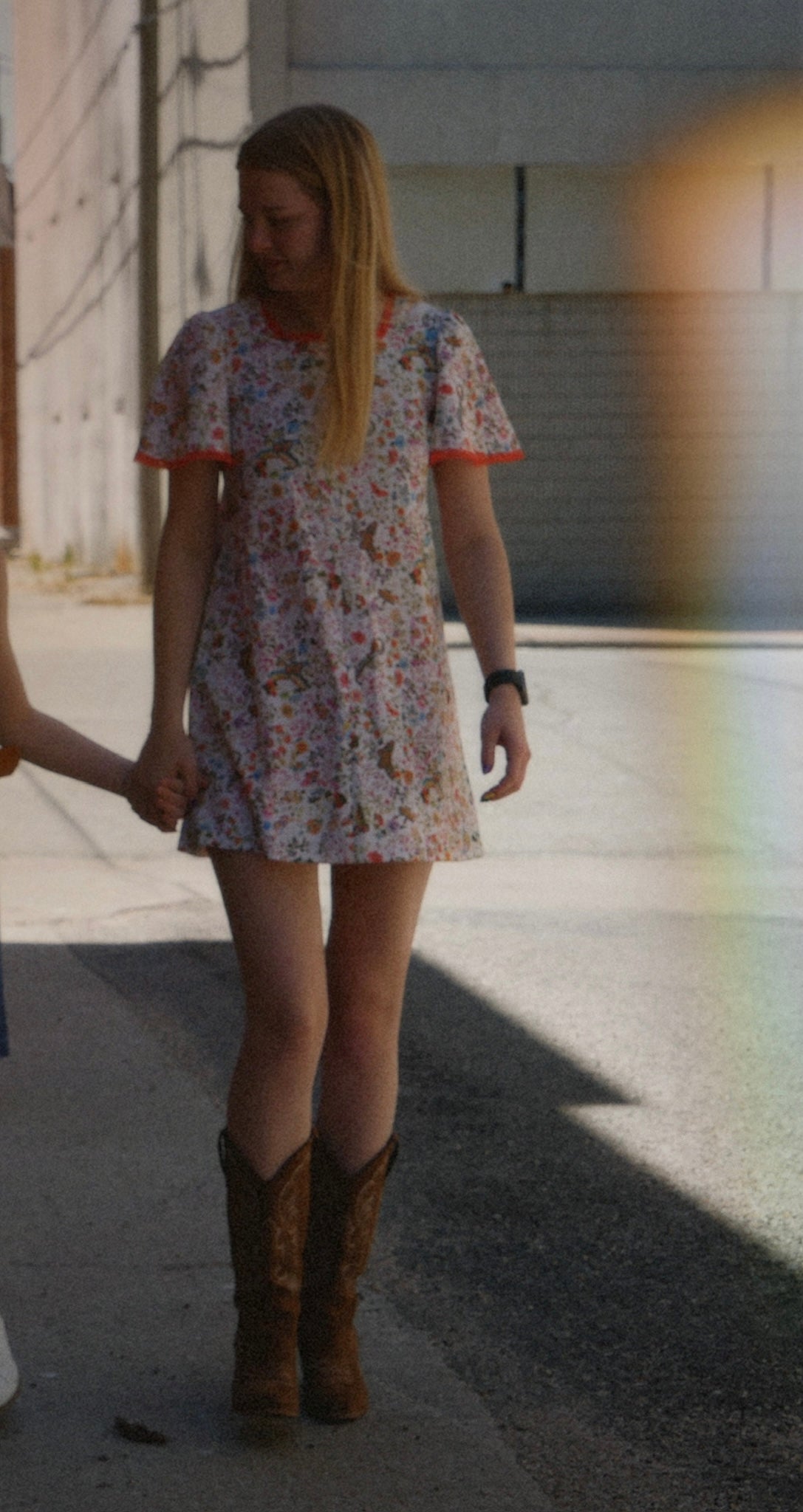 Floral Butterfly 1970's Dress