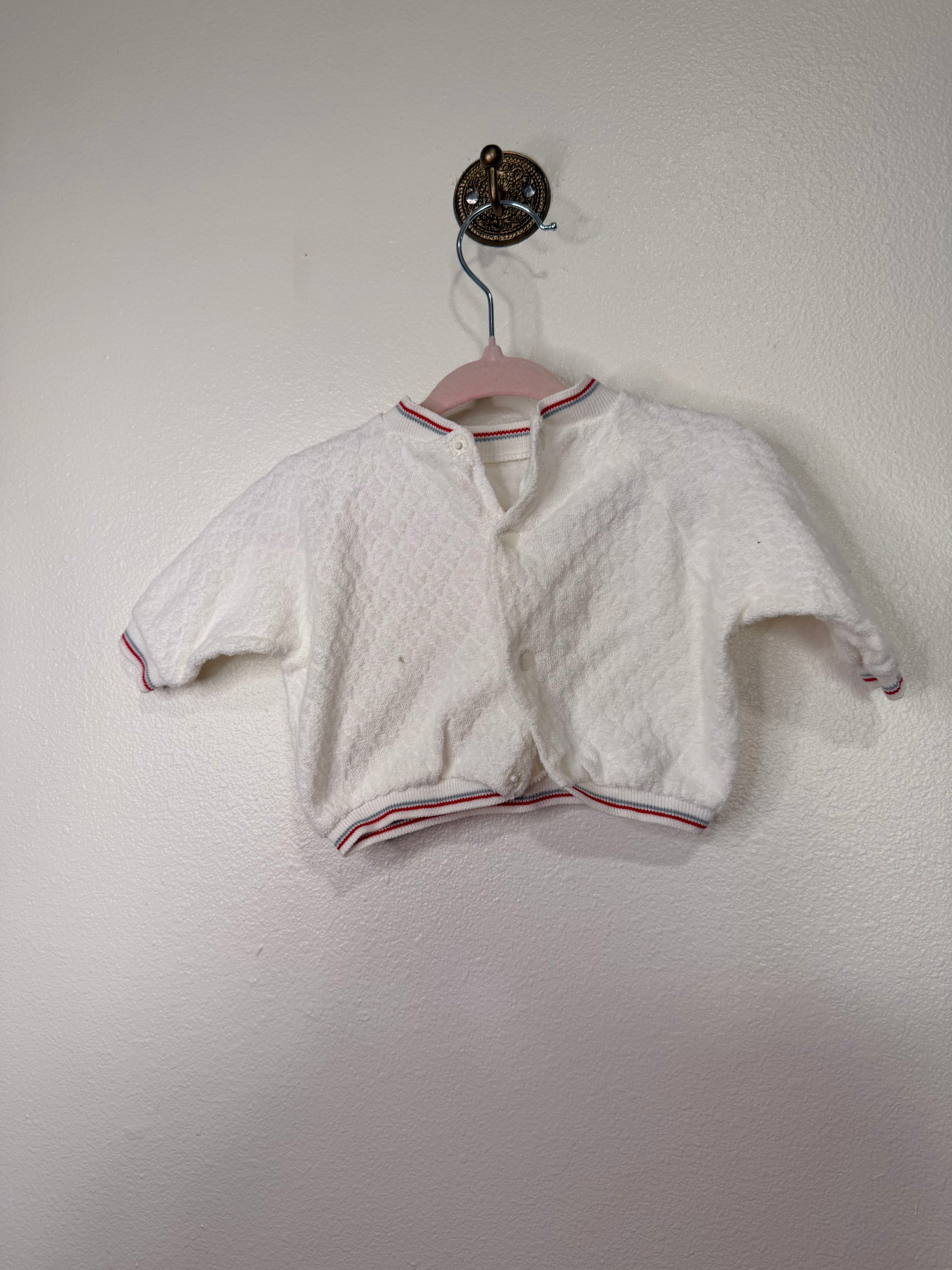 Vintage Terry Cloth White 3/4 sleeve