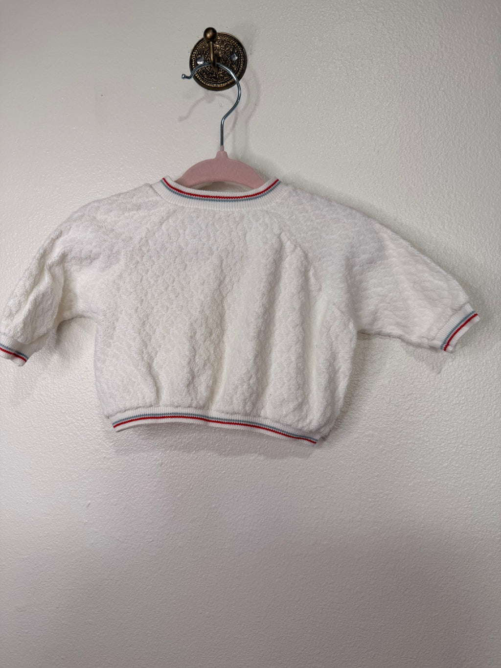 Vintage Terry Cloth White 3/4 sleeve