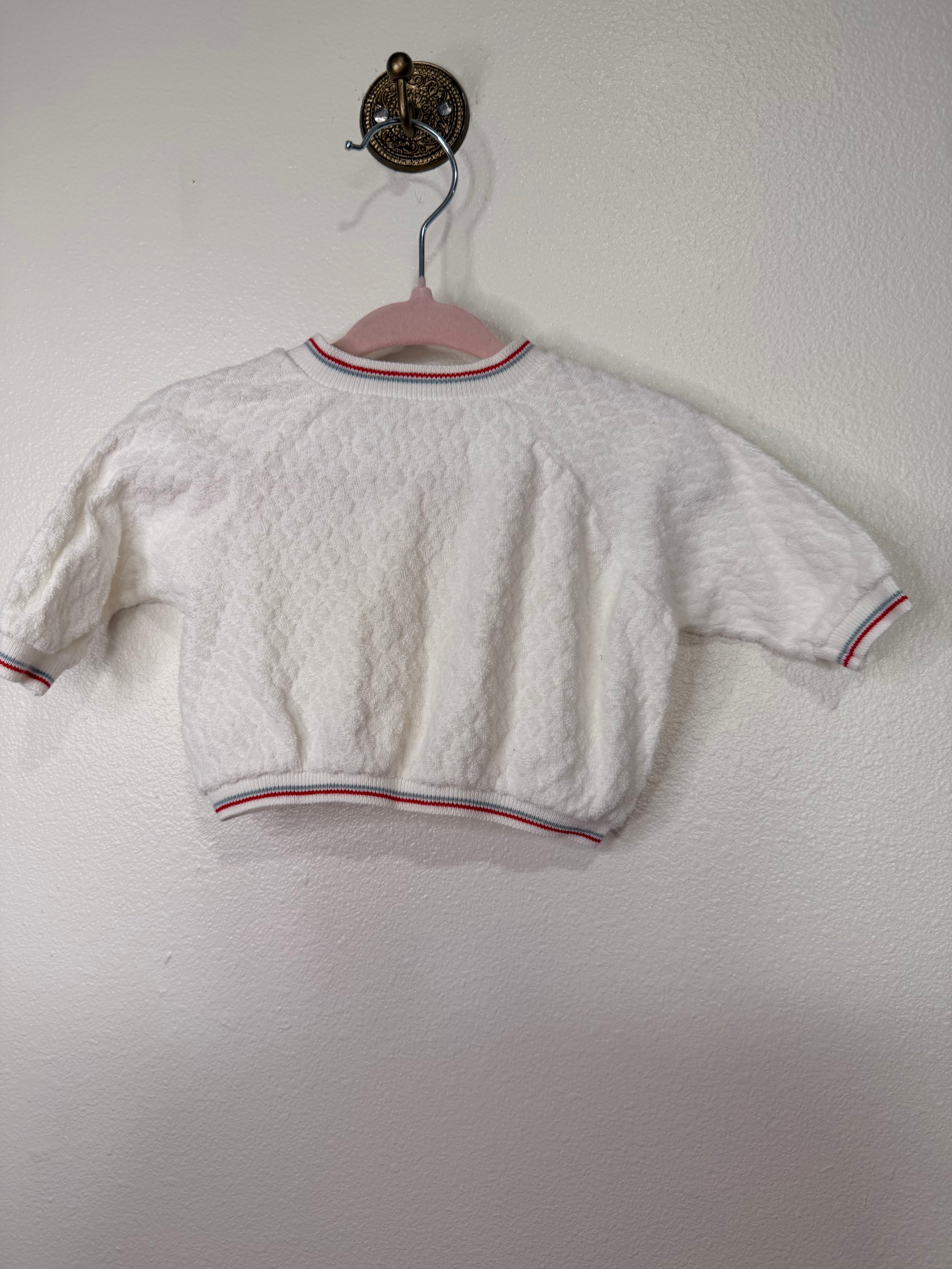 Vintage Terry Cloth White 3/4 sleeve