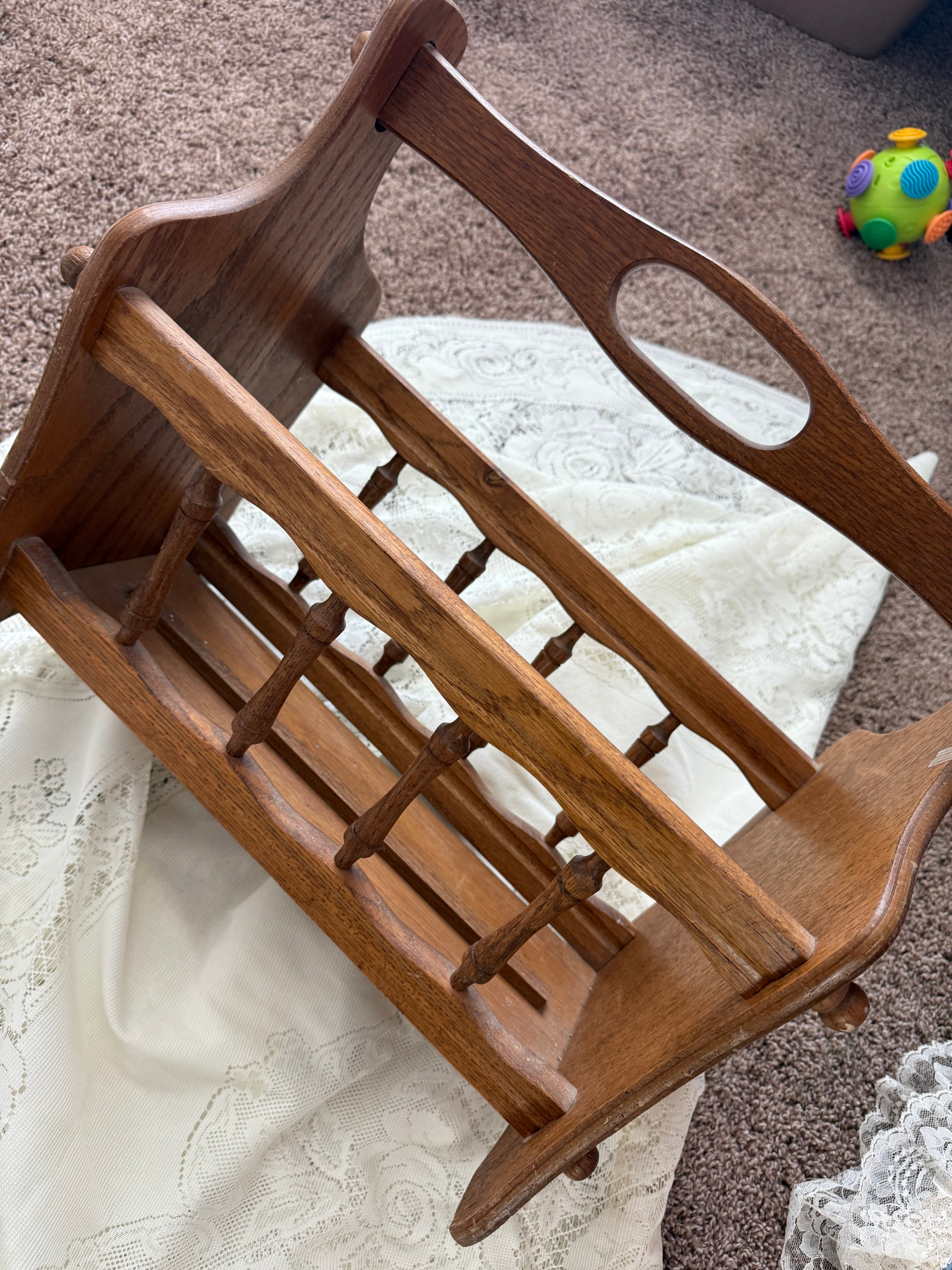 Antique Wooden Magazine Holder